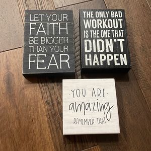 3 pack of motivational quote signs